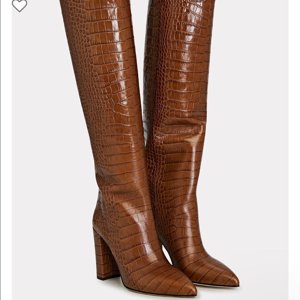 Paris Texas Croc-Embossed Knee-High Boots